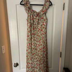 Free people maxi dress with darling strawberry print